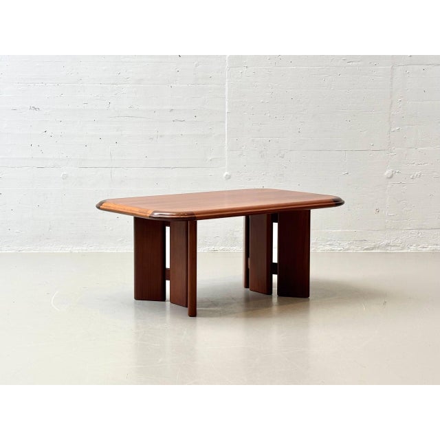 Mid-Century Curved Cherrywood Coffee Table, 1970s For Sale - Image 5 of 16
