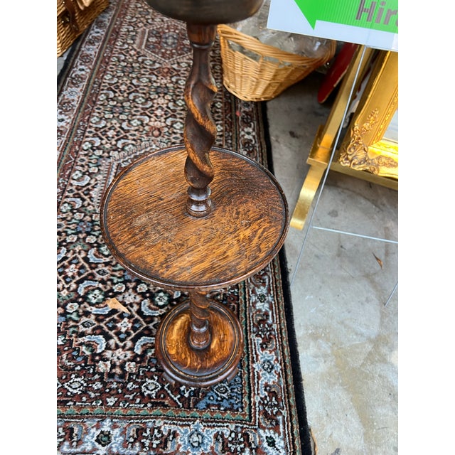 Up for consideration is a beautiful vintage barley twist antique cigar stand with brass ashtray. This would look lovely in...