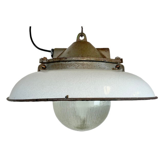 Industrial Factory Pendant Lamp in Cast Iron and Grey Enamel from Zaos, 1960s For Sale - Image 16 of 16