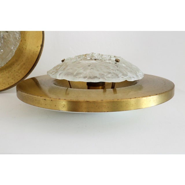 Mid-Century Italian Flush Mount in Brass and Murano Glass by Angelo Brotto for Esperia, 1960s For Sale - Image 14 of 18