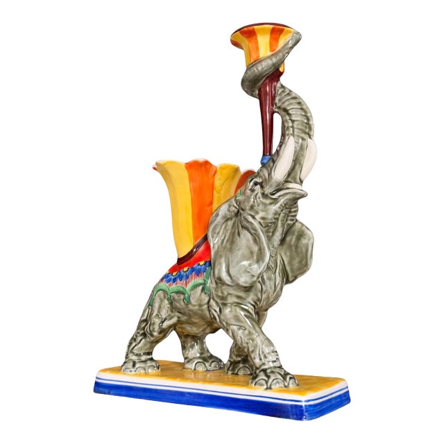 Vintage Ditmar Urbach Czechoslovakia Elephant Candle Vase Centerpiece For Sale