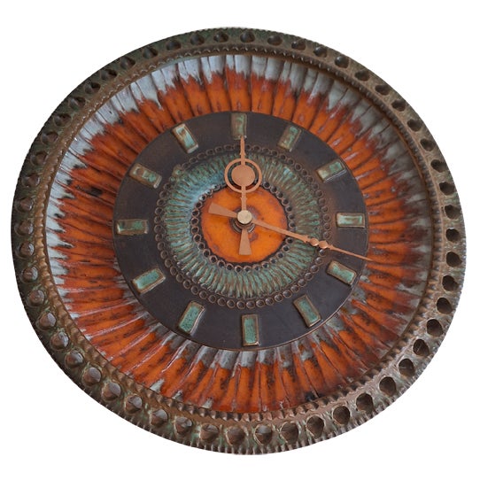 Vintage German Wall Clock by Silberdistel, 1970s For Sale