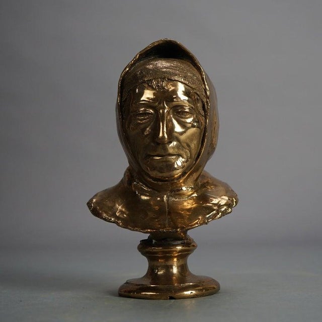 Bronze Antique Cast Bronze Bust of a Woman C1890 For Sale - Image 8 of 9