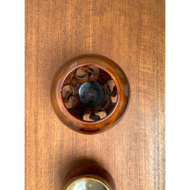 Mid-Century German Studio Pottery Vase, Carafe, Bowls and Candle Holder from Till Sudeck, 1960s, Set of 5 For Sale - Image 6 of 18