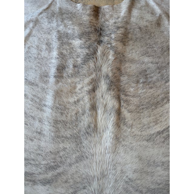 2000 - 2009 Extra Large Natural Gray Brindle Brazilian Cowhide Rug 92" X 100" For Sale - Image 5 of 5
