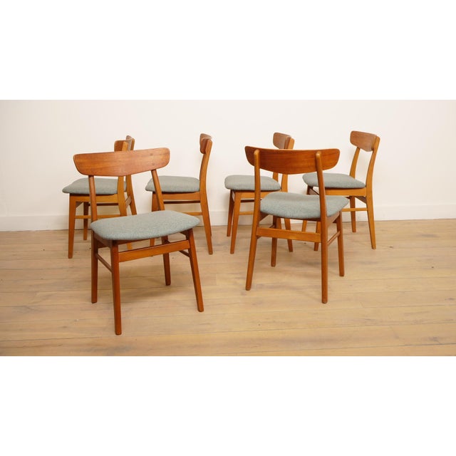 Blue Dining Chairs from Farstrup Møbler, Set of 6 For Sale - Image 8 of 11