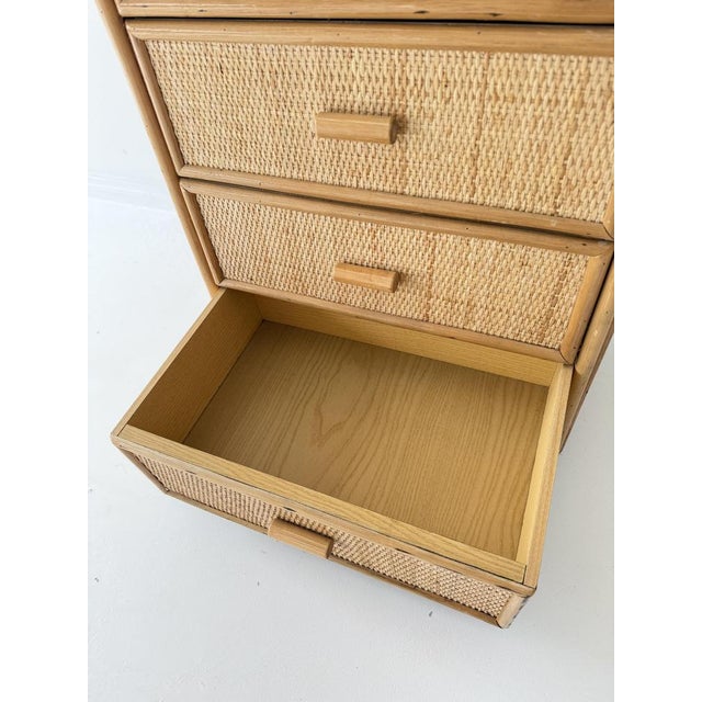 Vintage Rattan Wicker 6-Drawer Dresser, 1960s For Sale - Image 11 of 14