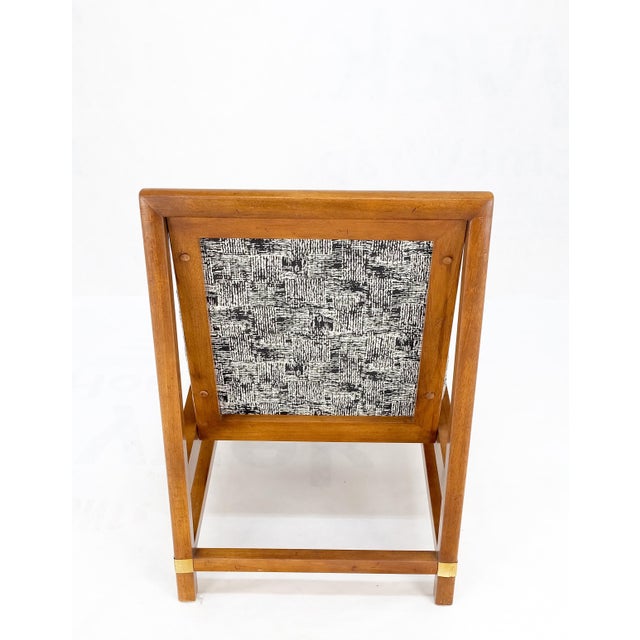 Mid-Century Modern Fruitwood Frame Abstract Upholstery Slipper Lounge Chair For Sale - Image 10 of 12