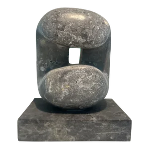 Modernist Abstract Carrara Marble Tabletop Sculpture