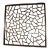Wall Hanging Square Hardwood Window Panel in Cracked Ice Design For Sale