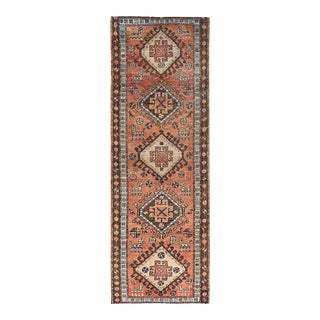 1960s Orange Vintage Oriental Rug For Sale