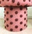 Textile Mushroom Ottoman in Wool Pink Dot - Large Dots For Sale - Image 7 of 13