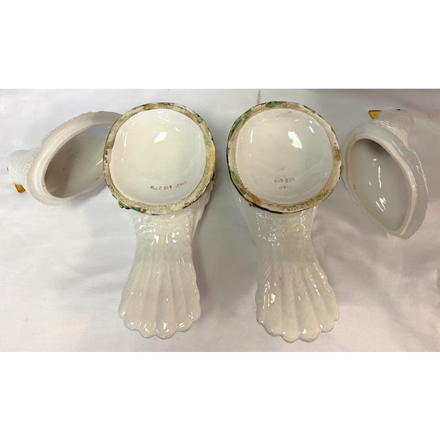 Vintage Italian Porcelain Turtle Dove Boxes- A Pair For Sale - Image 14 of 17