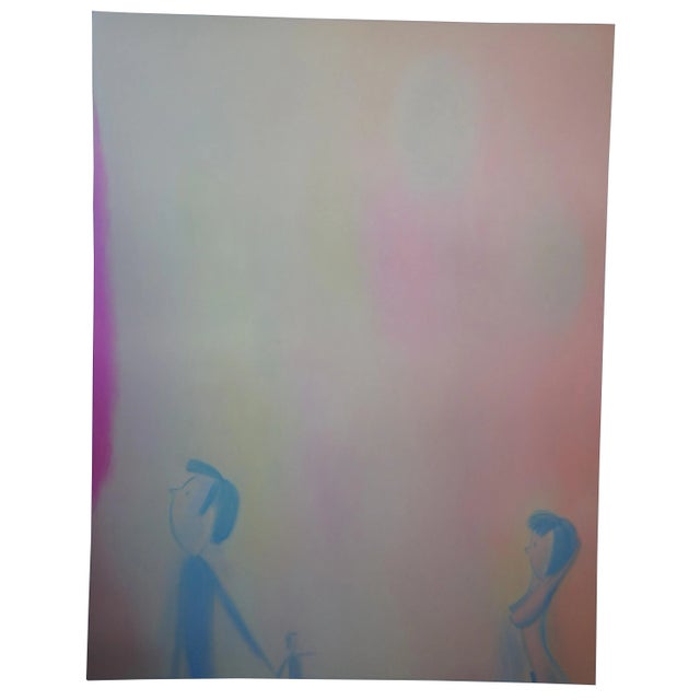 Textile 1993 'Sighting' by Norman Steck Oil on Canvas Nude Expressionist Painting 81" For Sale - Image 7 of 7