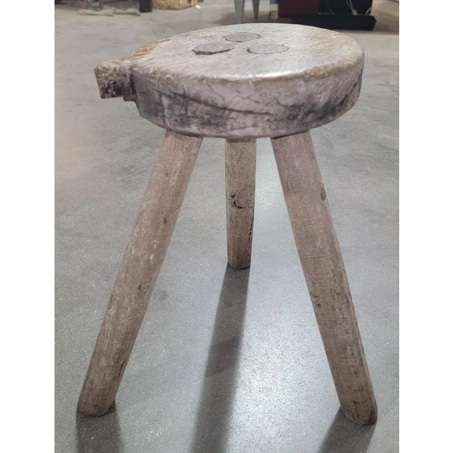 Folky early 19thc three legged milking stool or farm stool.This early hand made foot stool is in fine sturdy condition as...