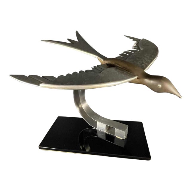 Art Deco Metal Sculpture of Bird, 1930s For Sale
