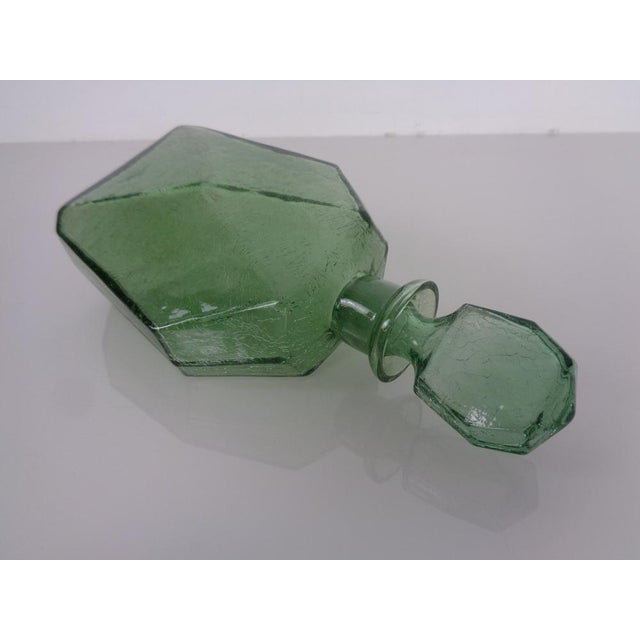 Green Craquele Glass Decanter with Stopper, France, 1960s For Sale - Image 15 of 18