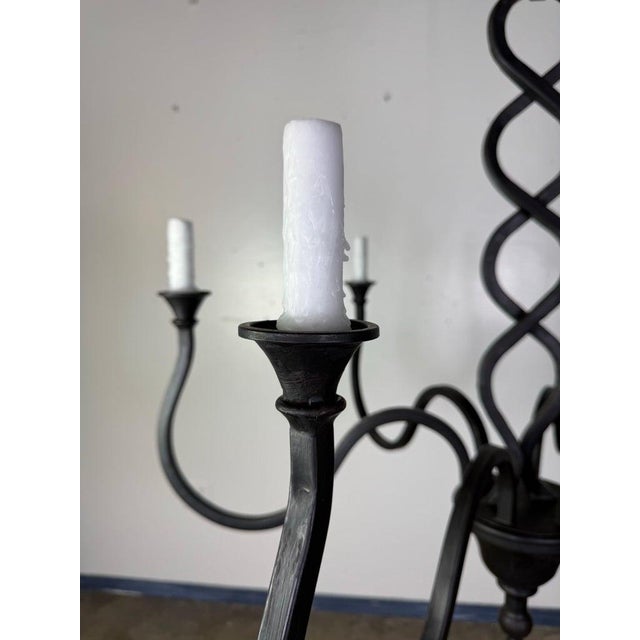 Wrought Iron Mulholland Chandelier by Miamar Home Sku: Mla0817 For Sale In Los Angeles - Image 6 of 10