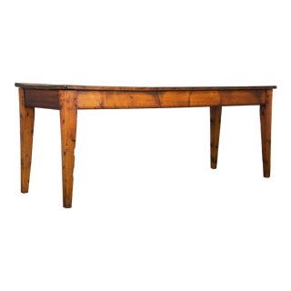 Antique French Farmhouse Rustic European Pine Dining Table For Sale