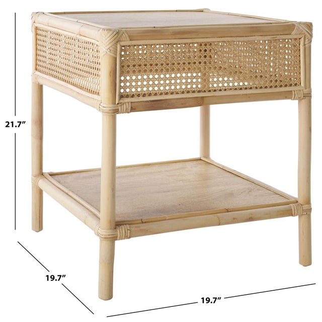 Contemporary Arvid Square Accent Table in Natural For Sale - Image 3 of 7