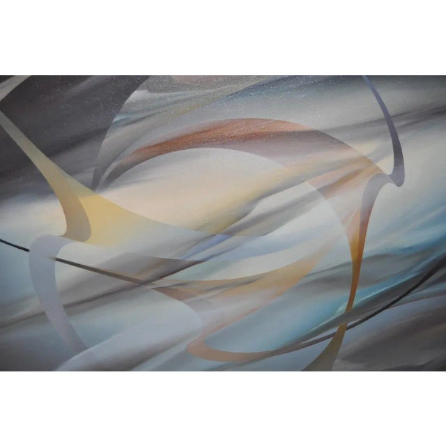 Abstract David Fortney (American, 20th C.) "Dark Star" Original Oil Painting C.1970 For Sale - Image 3 of 6