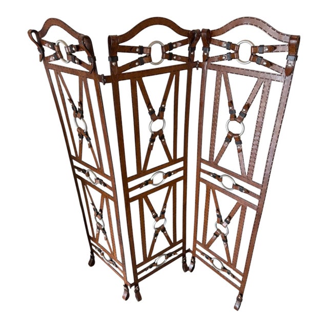 Manner of Jacques Adnet for Hermès Folding Screen or Room Divider For Sale - Image 11 of 12