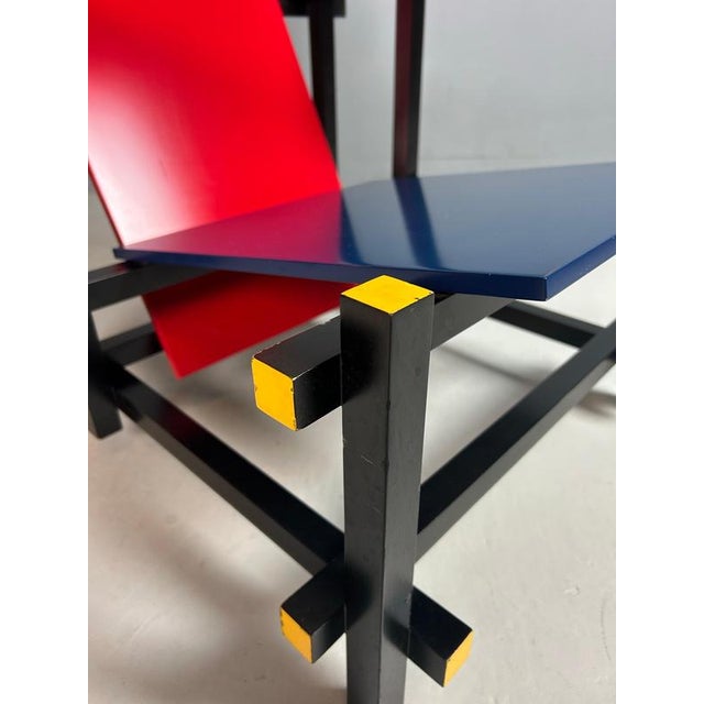 Red and Blue Chair attributed to Gerrit Rietveld for Cassina, 1990s For Sale - Image 11 of 16