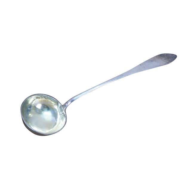Antique 1825 English Georgian / Regency era .800 silver soup / gravy / sauce serving ladle. Marked J.G.W. with an N and...