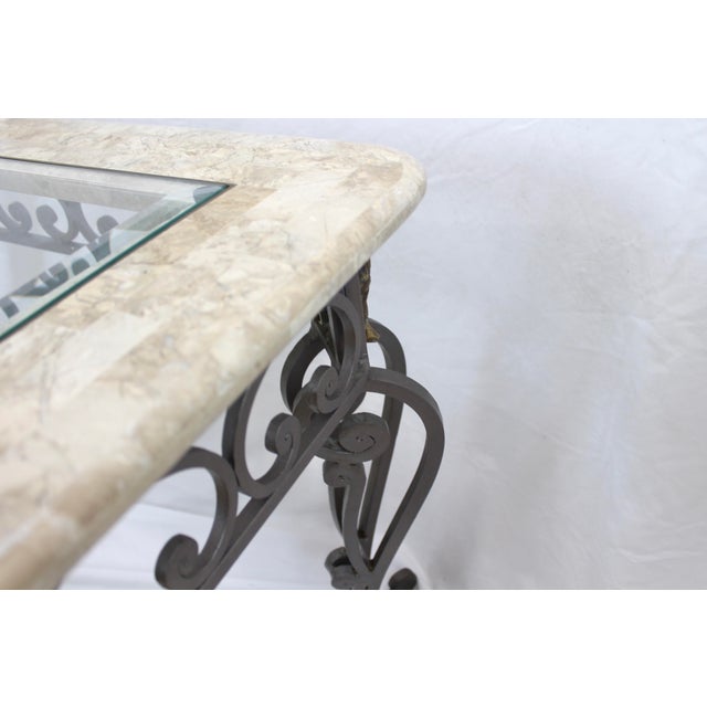 Vintage Marble and Glass Top Wrought Iron Coffee Table Chairish
