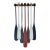 Red, White & Blue Vintage Canoe Paddles, Set of 7 With Holder For Sale