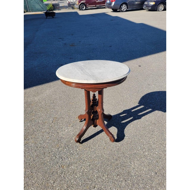 19th Century American Victorian Marble Side Table For Sale - Image 15 of 18