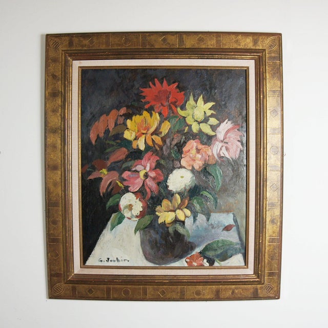 Joubin, Floral Still Life, Oil Painting, Framed For Sale - Image 4 of 4