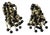 1980s Coppola E Toppo Style Brass and Black Beads Italian Chandelier Earrings For Sale