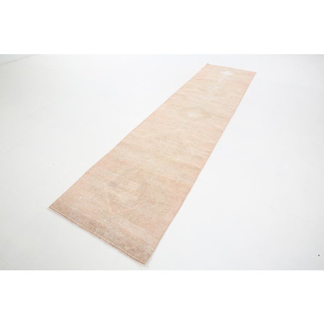 Turkish Runner Rug in Faded Beige and Brown For Sale - Image 4 of 18
