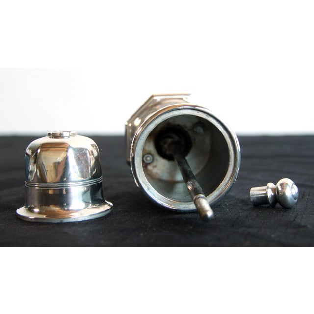Silver Vintage Christofle French Silver Plated Pepper Mill Grinder by Peugot For Sale - Image 8 of 9
