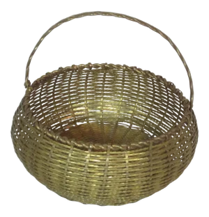 Vintage Round Woven Brass Basket