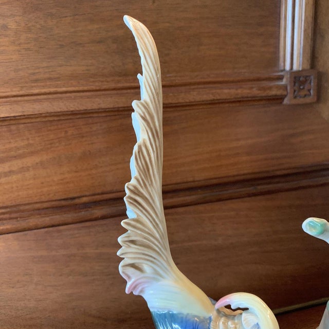 Two porcelain birds including one from the factory Gerold Porzellan Bavaria (https://www.gerold-porzellan.com/history.htm)...