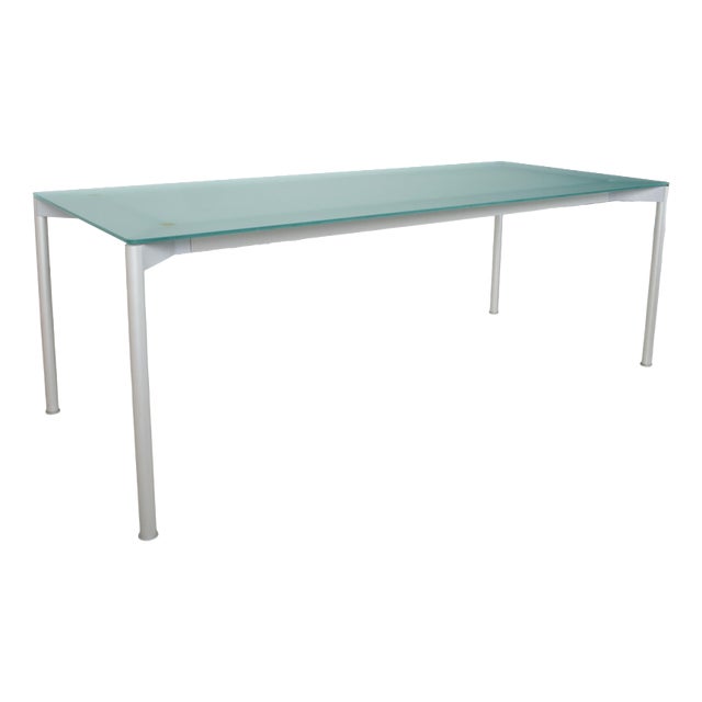 Glass and Metal Powder-Coated Desk from Interlübke For Sale