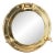 Vintage Nautical Brass Porthole Wall Mirror With Rivet Detail For Sale