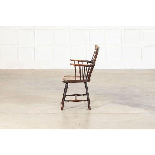 19th Century English Vernacular Yew & Fruitwood Stick Back Windsor Chair, 1800s For Sale - Image 9 of 15