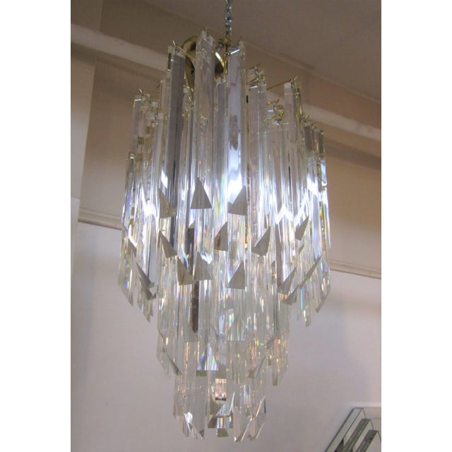 Murano Crystal Chandelier in the Italian Style of Venini For Sale - Image 4 of 12