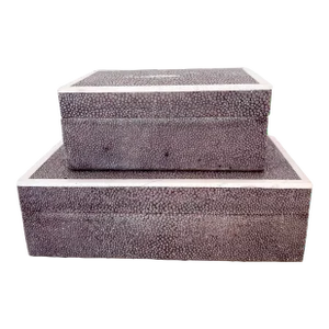 1980s Vintage Maitland - Smith Genuine Shagreen Boxes - Set of 2