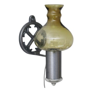 Swedish Hand-Blown Amber Glass Wall Light from Ostling Gnosjö, 1970s For Sale