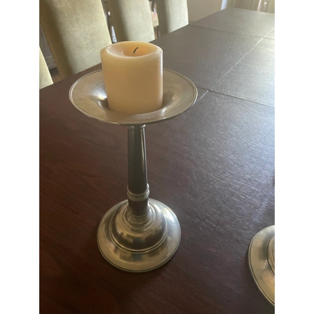 Metal 2000s Arte Italica Pewter Candle Holder For Sale - Image 7 of 7