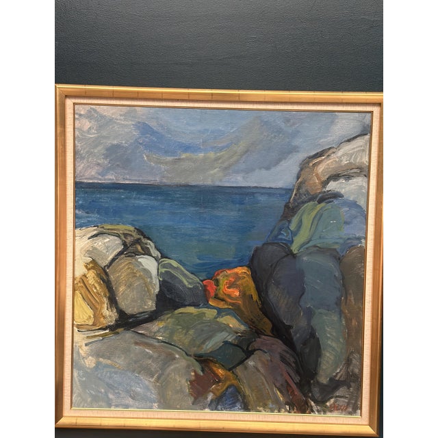 Stig Delang, Large Storm Clouds, Bohuslän, 1960s, Oil on Canvas, Framed For Sale - Image 8 of 14