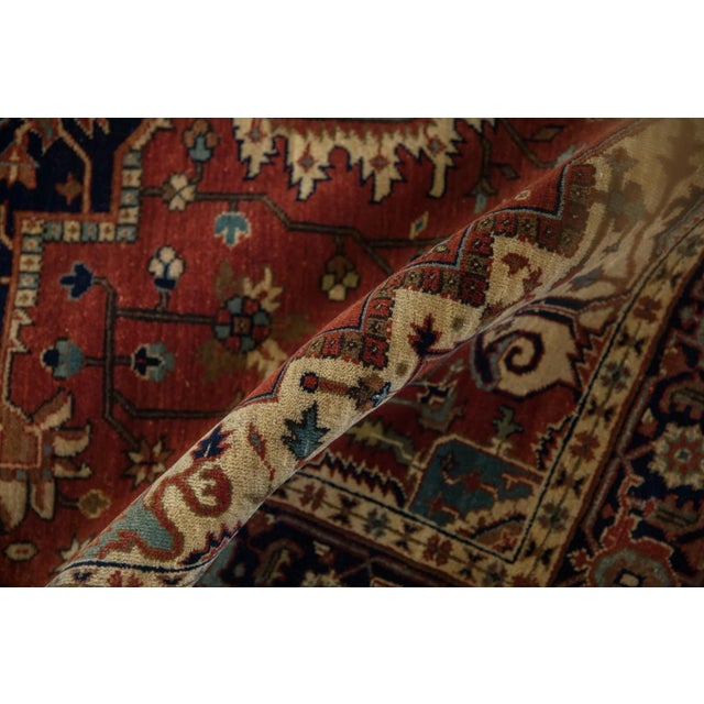 Indian Indian Heriz Design Rug Runner - 4' X 11'11" For Sale - Image 3 of 11