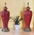 Mid 20th Century Vintage Sang De Boeuf Vases – Pair of Oxblood Red Ceramic Lamp Bases With Bronze Detailing by Daminic For Sale - Image 5 of 12