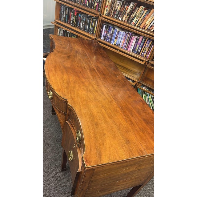 Wood Antique Federal Inlaid Mahogany Serpentine Sideboard, Circa 1800 For Sale - Image 7 of 10