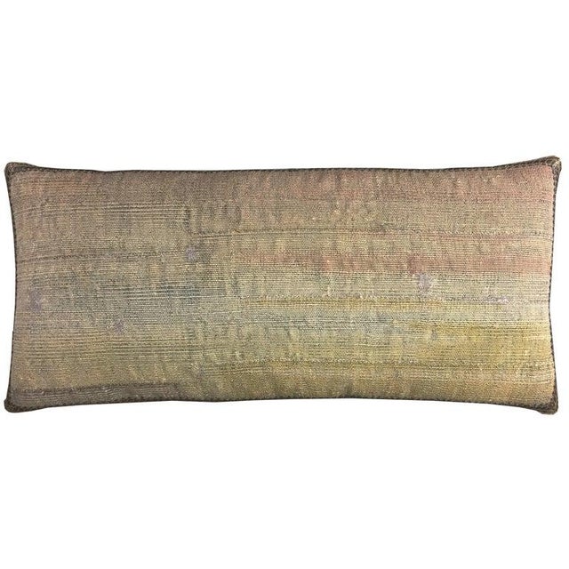 This exceptional 17th-century antique Brussels tapestry pillow is fashioned from an early Flemish woven textile dating to...