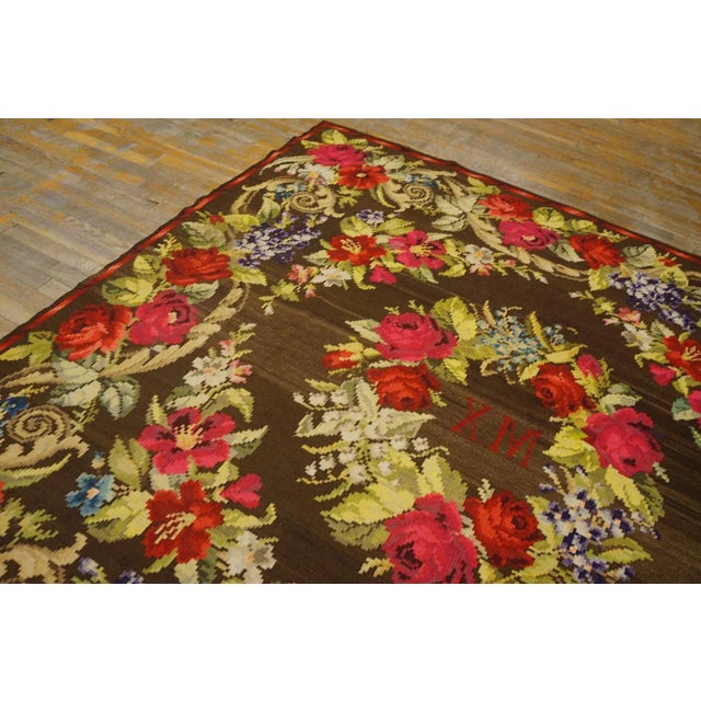 19th Century Besserabian Flat-Weave Carpet ( 7'2" x 7'2" - 218 x 218 ) For Sale - Image 10 of 12